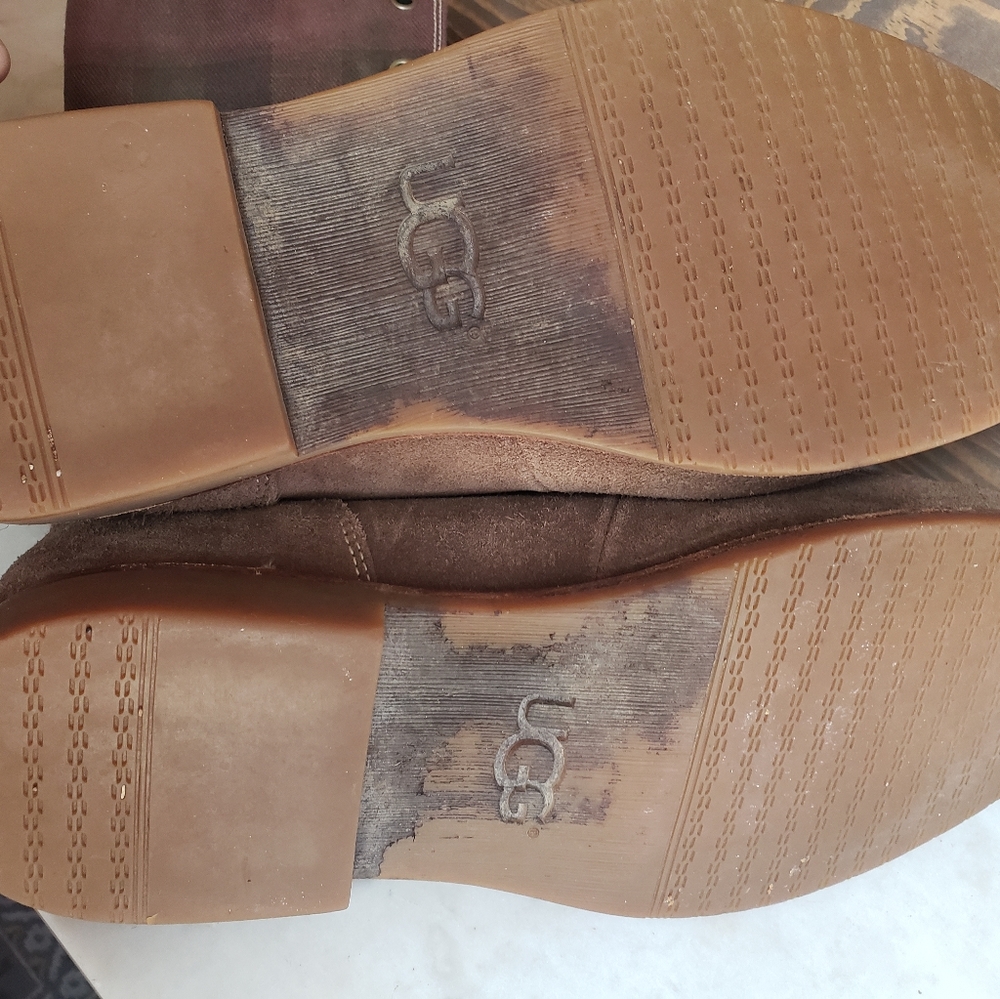 Mens ugg via maggio suede plaid fold over moc boots size 13 brown - Picture 10 of 16